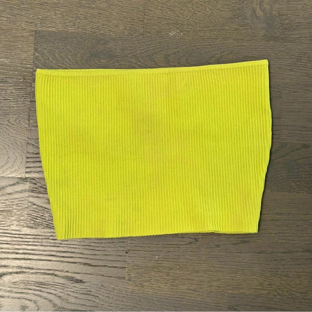 Neon green ribbed tube top - super cute and perfect for summer!
